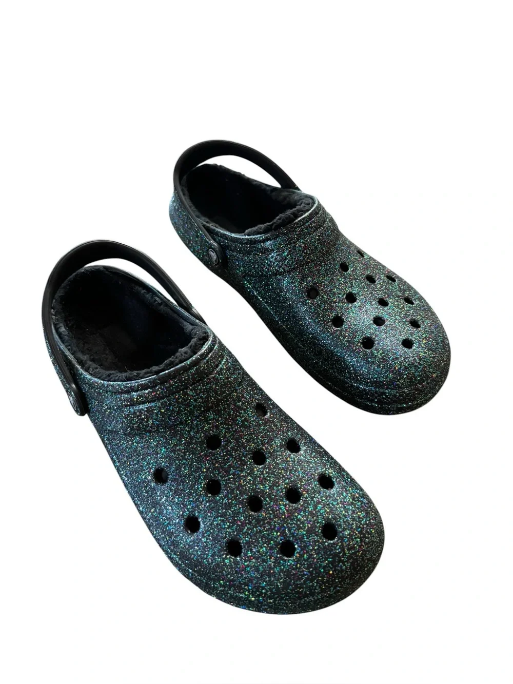 Men’s Crocs Size 13 Glitter Sherpa Lined Mule Slip On Shoes